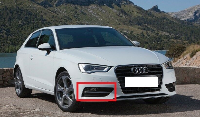 NEW GENUINE AUDI A3 13-16 O/S RIGHT BUMPER FOG LIGHT BLACK GRILL 8V3807682 9B9 - Image 2