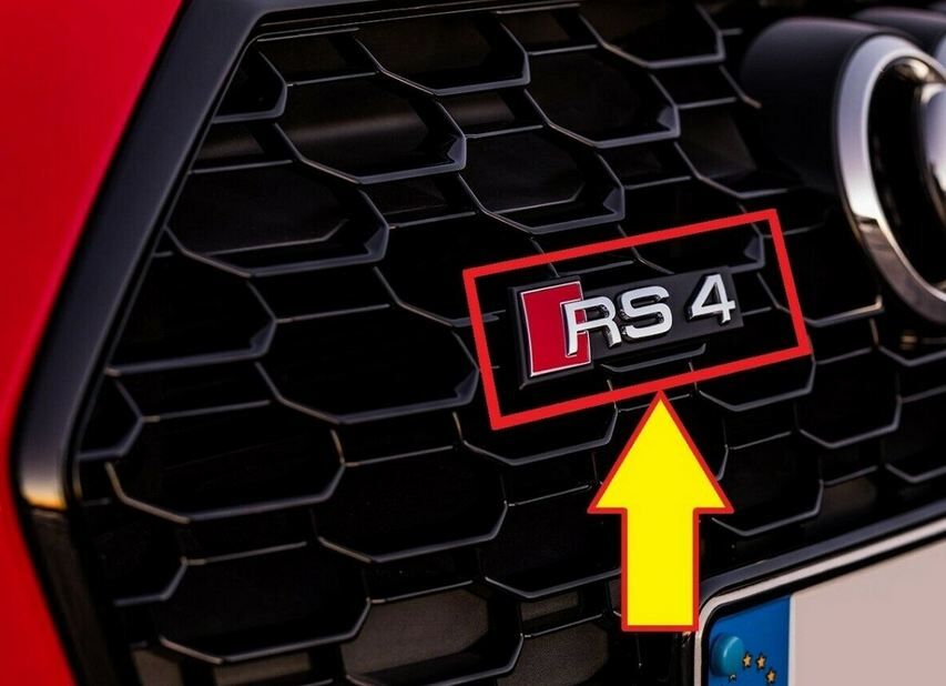 NEW GENUINE AUDI RS4 2018- FRONT BUMPER CENTER GRILL CHROME RS4 BADGE EMBLEM 8W0853736C2ZZ - Image 3