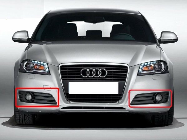 NEW GENUINE AUDI A3 2008-2012 N/S LEFT O/S RIGHT BUMPER FOG LIGHT GRILL SET - Image 3
