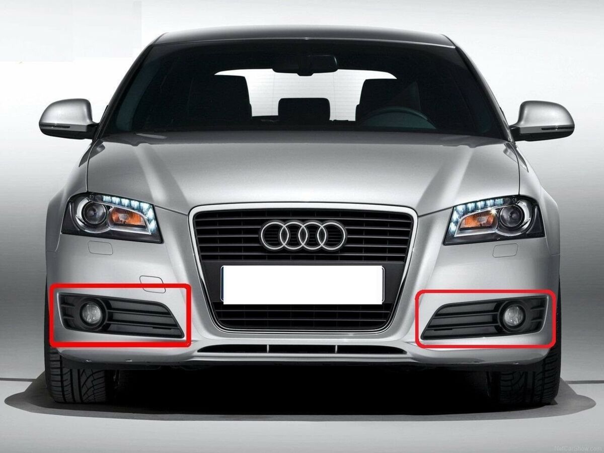 NEW GENUINE AUDI A3 2008-2012 N/S LEFT O/S RIGHT BUMPER FOG LIGHT GRILL SET - Image 3