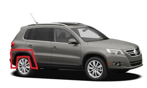 NEW GENUINE VW TIGUAN 08-11 WHEEL ARCH TRIM COVER FENDER REAR RIGHT O/S BLACK 5N0854820B9B9 - Image 2