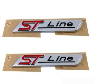 NEW GENUINE FORD MONDEO FIESTA KUGA FRONT WING ST LINE INSCRIPTION BADGE 2PCS
