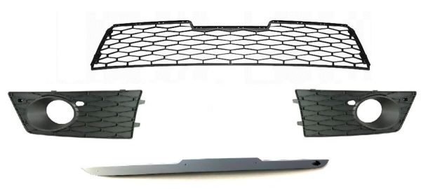NEW GENUINE SEAT LEON CUPRA FR 06-13 FRONT BUMPER GRILLS AND LOWER TRIM SET - Image 2