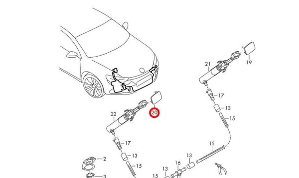 NEW GENUINE VW SCIROCCO 2008 - 2017 HEADLIGHT WASHER COVER CAP RIGHT O/S 1K8807938GRU - Image 2