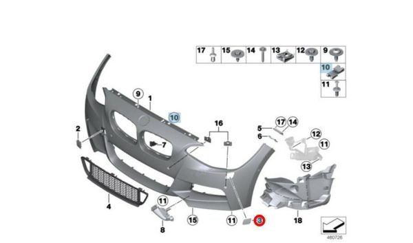 NEW GENUINE BMW 1 SERIES F20 F21 LCI M SPORT HEADLIGHT WASHER COVERS PAIR SET - Image 2