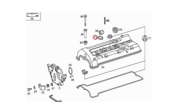 NEW GENUINE MERCEDES BENZ W203 OIL FILLER CAP GASKET SEAL A1110180080 - Image 2