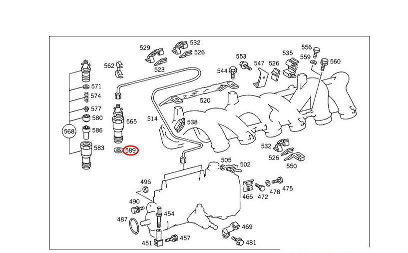 NEW GENUINE MB W124 S124 W210 W201 W202 INJECTION VALVE SEALING RING A6010170060 - Image 2