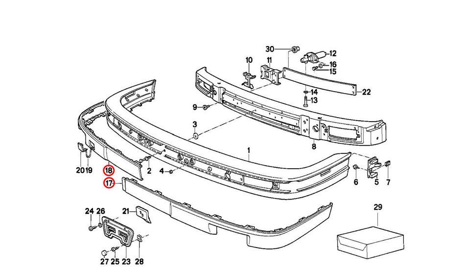 NEW GENUINE BMW 3 SERIES E30 FRONT BUMPER RUBBING STRIPS PAIR SET N/S + O/S 51111945907 + 51111945908 - Image 5