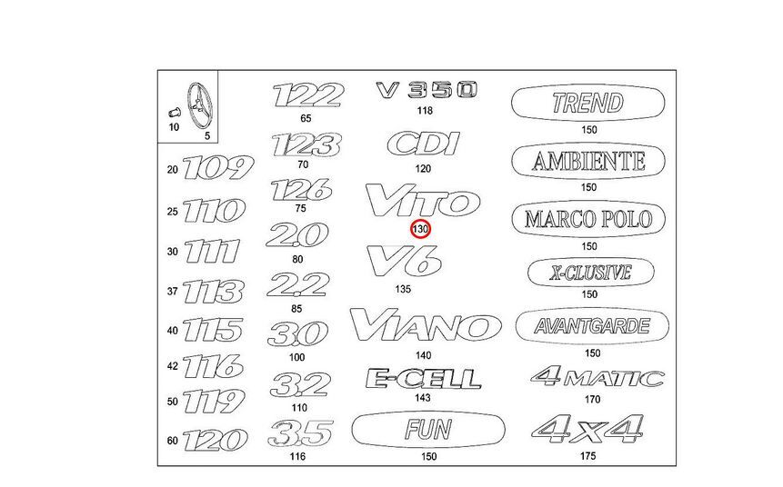 NEW GENUINE MERCEDES BENZ VITO W639 REAR BOOTLID BADGE EMBLEM A6398171400 - Image 2