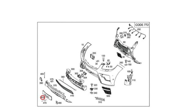 NEW GENUINE MERCEDES BENZ ML W166 FRONT LICENSE PLATE HOLDER A1668850681 - Image 2
