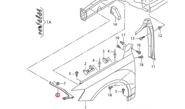 NEW GENUINE AUDI Q5 2009-2016 FRONT WING FENDER MOUNTING BRACE BRACKET RIGHT O/S 8R0821136 - Image 5