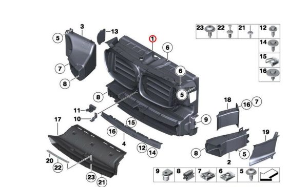 NEW GENUINE BMW 7 SERIES F01 F02 LCI FRONT RADIATOR SUPPORT AIR DUCT 51647299069 - Image 2
