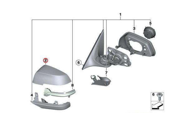 NEW GENUINE BMW F10 F11 F07 F12 F13 F06 F01 F02 LCI MIRROR COVER CAP LEFT N/S 51167308683 - Image 2