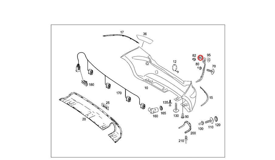 NEW GENUINE MERCEDES BENZ MB A CLASS W169 REAR BUMPER BRACKETS PAIR NS+OS - Image 2