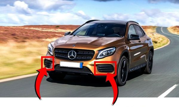 NEW GENUINE MERCEDES BENZ GLA X156 FRONT AMG BUMPER GRILLS PAIR SET N/S + O/S - Image 2