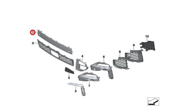 NEW GENUINE BMW X5 SERIES G05 M SPORT FRONT BUMPER TRIM 51118099656 - Image 3