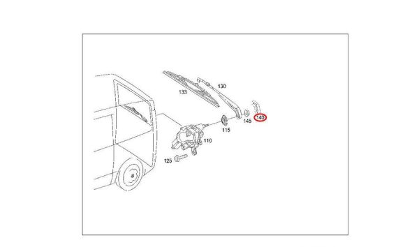 NEW GENUINE MERCEDES BENZ VITO W639 REAR WIPER COVER CAP A0008211833 - Image 2