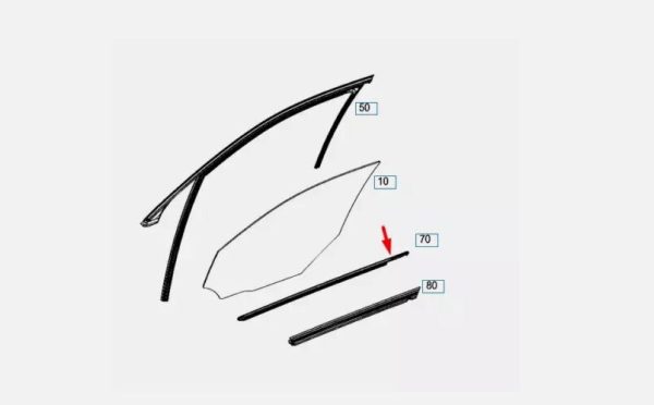 NEW GENUINE MERCEDES-BENZ E-CLASS W212 FRONT LEFT DOOR WINDOW STRIP A2127250565 - Image 2