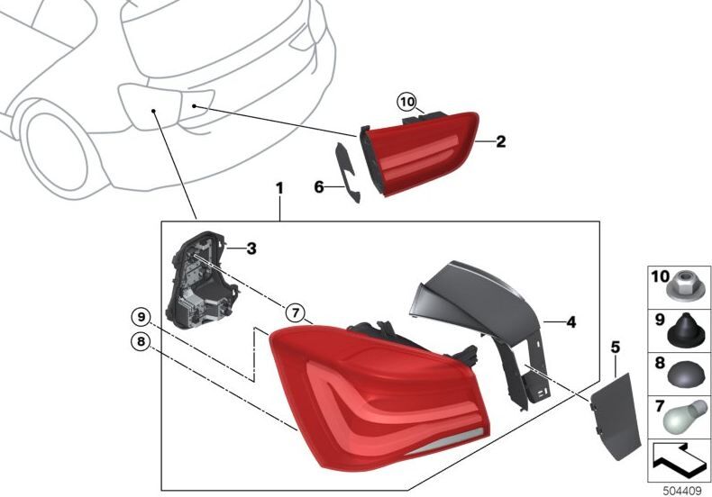 BMW NEW GENUINE 1 SERIES F20 F21 LCI Rear Light In Trunk Lid, Left 63217456503 - Image 2