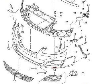 NEW GENUINE SEAT EXEO 09-14 FRONT BUMPER LEFT N/S FOG LIGHT GRILLE 3R08536659B9 - Image 2
