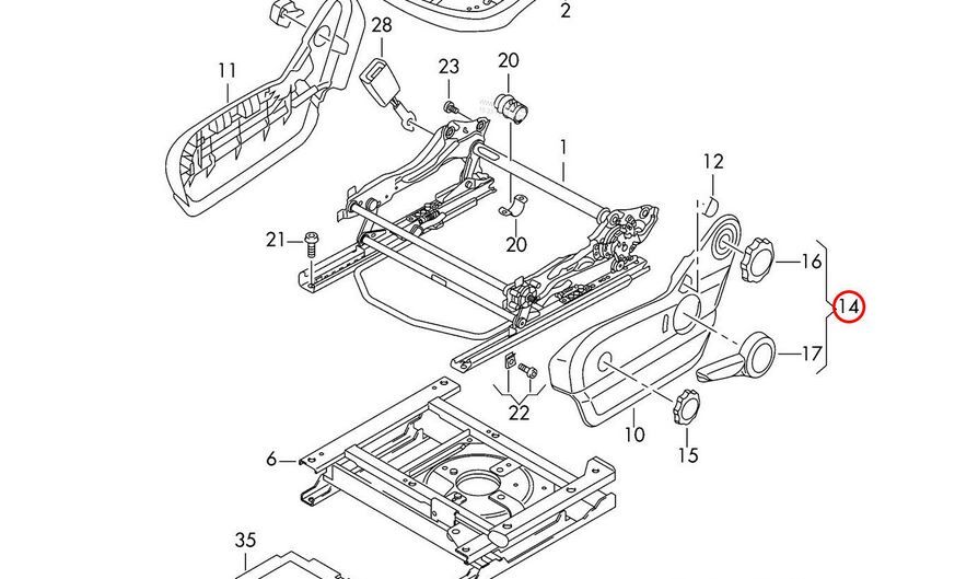 NEW GENUINE VW CRAFTER 2011-2016 SEAT HEIGHT ADJUSTMENT HANDLE GREY LEFT NS - Image 2