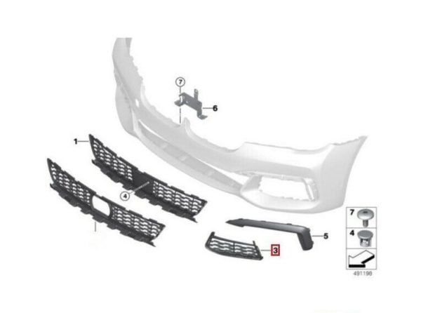NEW GENUINE BMW 7 SERIES G11 G12 M SPORT GRILLE AIR INLET RIGHT O/S 51118092158 - Image 3