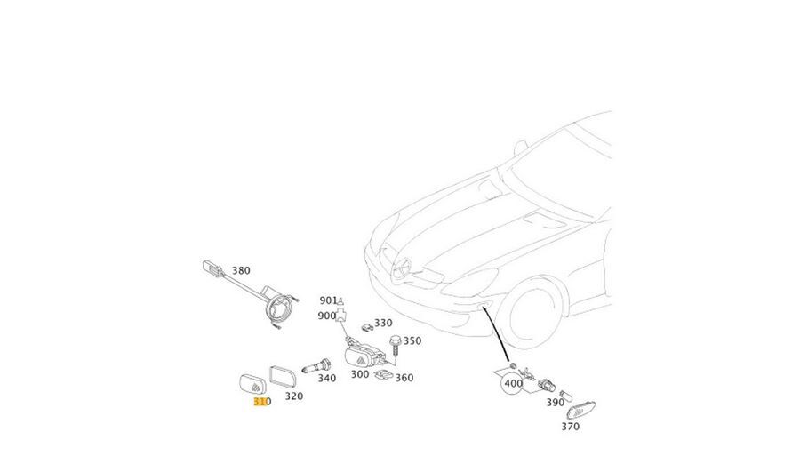NEW GENUINE MERCEDES BENZ SLK R171 FRONT LOWER FOG LIGHT LENS LEFT N/S A2038260190 - Image 2