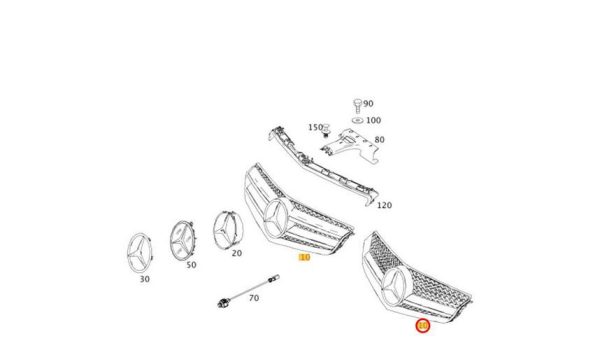 NEW GENUINE MERCEDES E CLASS C207 FRONT CENTER MESH GRILL A20788031839982 - Image 2