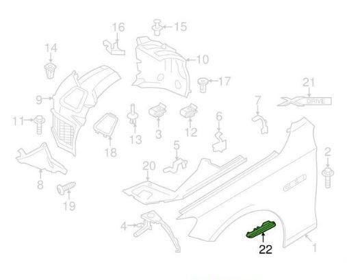 NEW GENUINE BMW 5 SERIES F07 GT LCI FRONT FENDER RIGHT O/S FINISHER MOLDING TRIM 51137336642 - Image 4
