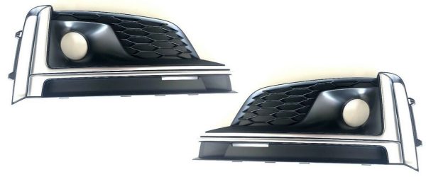 NEW GENUINE AUDI S5 2017-2018 FRONT BUMPER O/S RIGHT N/S LEFT FOG GRILL SET - Image 3