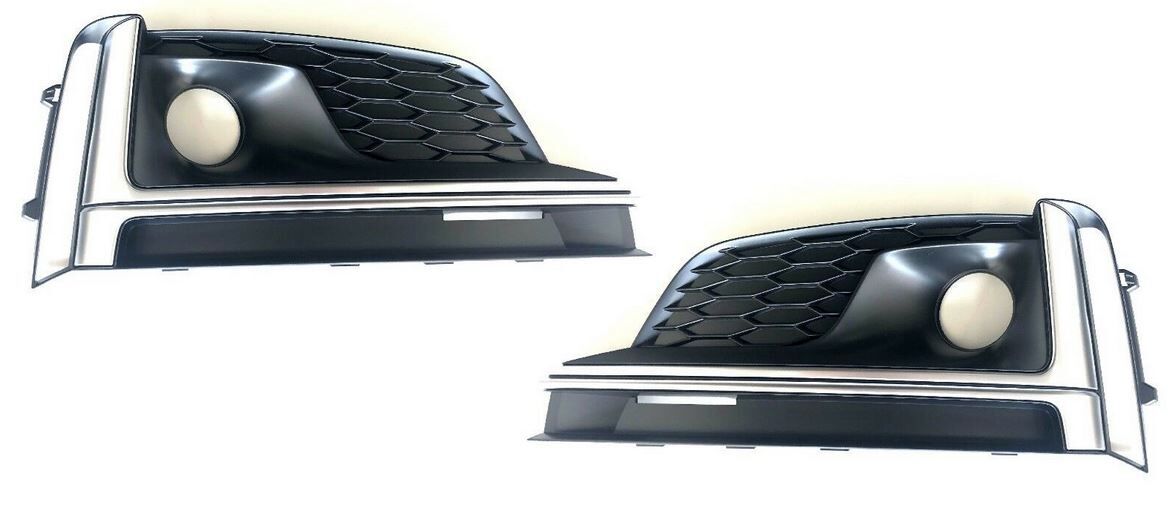 NEW GENUINE AUDI S5 2017-2018 FRONT BUMPER O/S RIGHT N/S LEFT FOG GRILL SET - Image 3