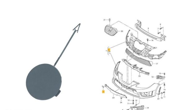 NEW SEAT LEON II FR 2012 - 2018 FRONT BUMPER TOW HOOK EYE COVER CAP 1P0807241DGRU - Image 2