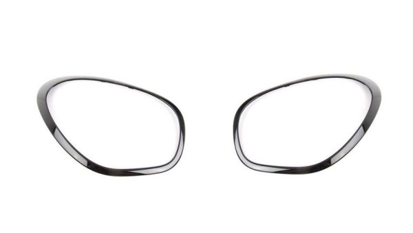 NEW GENUINE MINI PACEMAN R61 JCW GLOSS BLACK HEAD LIGHT SURROUNDS PAIR SET - Image 2