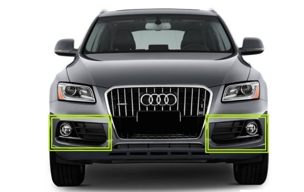 NEW GENUINE AUDI Q5 2013-2016 FRONT LEFT RIGHT BUMPER GRILL FOG LIGHT BLACK SET - Image 5