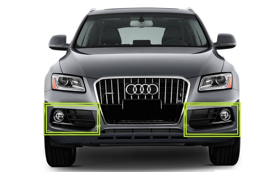 NEW GENUINE AUDI Q5 2013-2016 FRONT LEFT RIGHT BUMPER GRILL FOG LIGHT BLACK SET - Image 5