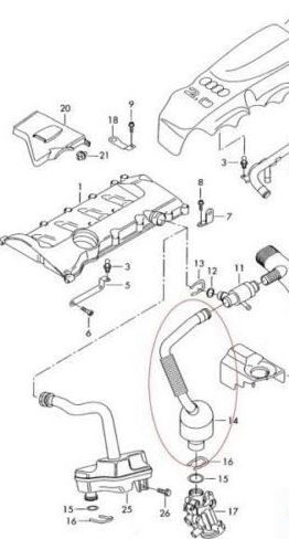 NEW GENUINE VW PASSAT 2001-2005 2.0 FSI PETROL BREATHER HOSE PIPE VALVE - Image 4