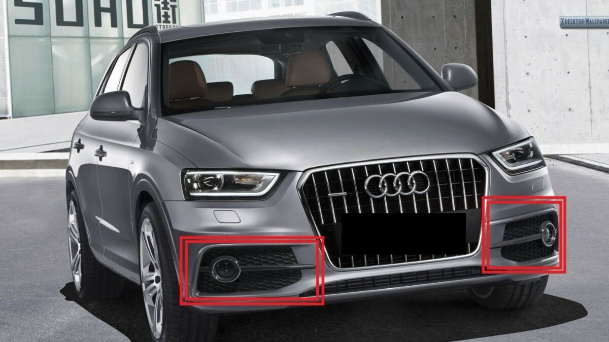 NEW GENUINE AUDI Q3 S-LINE 2012-2014 LEFT RIGHT BUMPER FOG LIGHT GRILL SET - Image 3