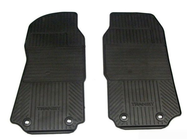 NEW GENUINE FORD TRANSIT MK6 MK7 FRONT BLACK RUBBER FLOOR MATS 1446492 - Image 2