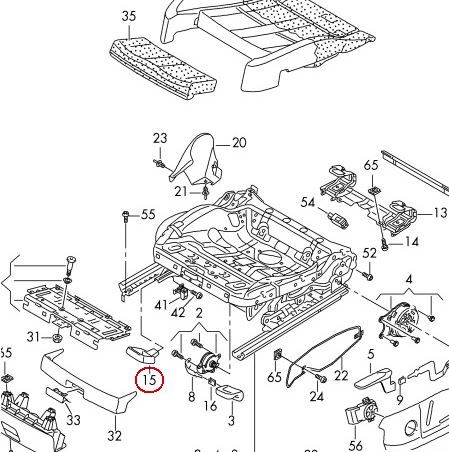 NEW GENUINE VW TIGUAN 12-16 TOURAN 11-16 RIGHT O/S SEAT ADJUSTMENT HANDLE LEVER 3C0881254A4PK - Image 3