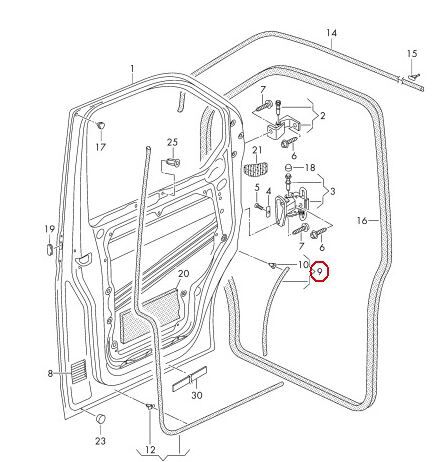 NEW GENUINE VW TRANSPORTER 2003-2016 FRONT RIGHT O/S DOOR SEAL BLACK 7H0837566A - Image 5
