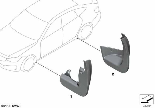 NEW BMW GENUINE Rear Mud Flaps Set Splash Guards Fits F34 F34 LCI 82162333952 - Image 2