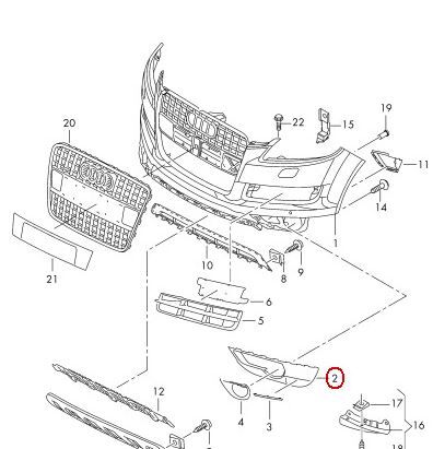 NEW GENUINE AUDI Q7 10-16 N/S LEFT FRONT BUMPER FOG LIGHT GRILL 4L0807061C GRU - Image 4
