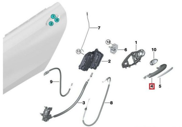NEW GENUINE BMW F40 G30 G31 G32 REAR LEFT SIDE OUTER DOOR HANDLE 51217489321 - Image 3