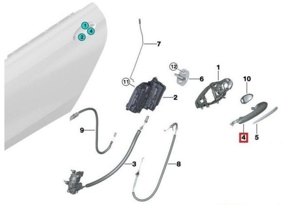 NEW GENUINE BMW F40 G30 G31 G32 REAR OUTER DOOR HANDLE PAIR SET LEFT RIGHT - Image 3