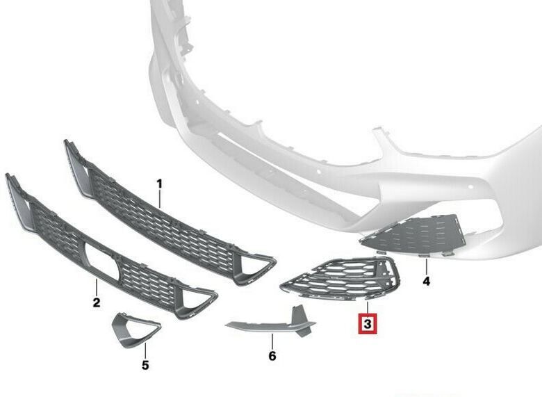 NEW GENUINE BMW 8 SERIES G14 G15 M FRONT BUMPER SIDE GRILL OPEN PAIR SET - Image 2