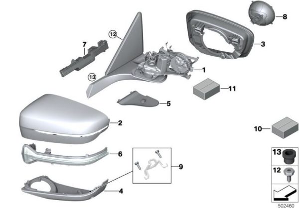 NEW GENUINE BMW 5 SERIES M5 F90 FRONT WING MIRROR COVER LEFT N/S RHD 51168073275 - Image 4