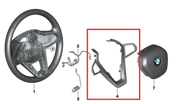 NEW GENUINE BMW 3 SERIES G20 G21 STEERING WHEEL DECOR TRIM 32307950712 - Image 3