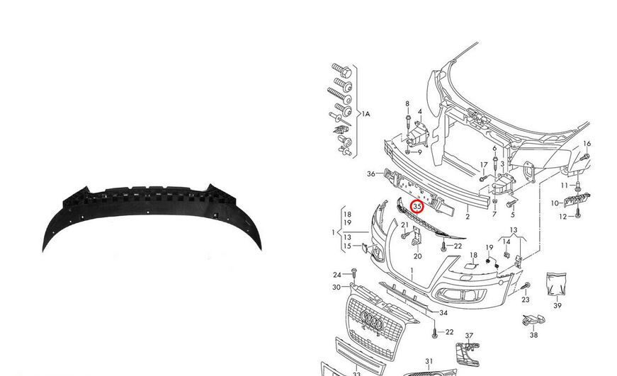 NEW GENUINE AUDI A3 2008 - 2012 FRONT BUMPER UNDER TRAY 8P0807233B - Image 3