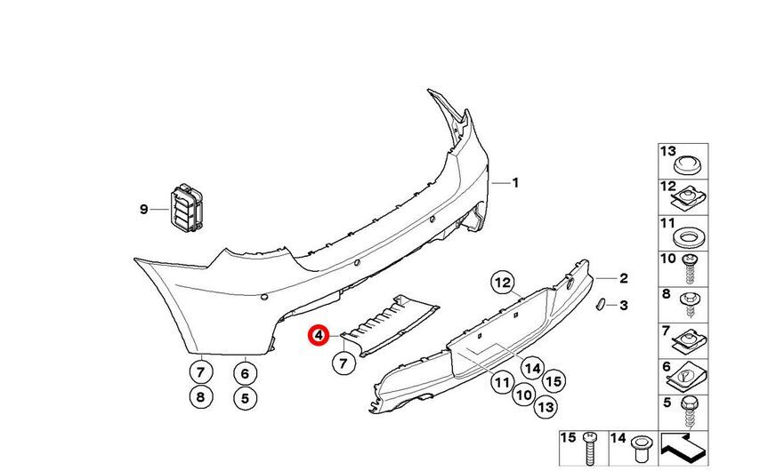 NEW GENUINE BMW 1 SERIES E81 E87 REAR M SPORT BUMPER LOWER COVER 51127117631 - Image 3