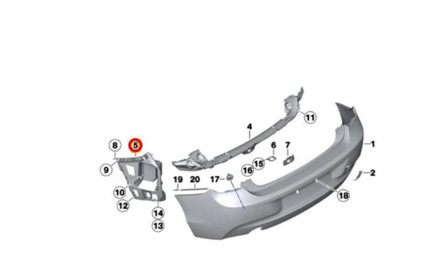 NEW GENUINE BMW 1 SERIES F20 F21 REAR BUMPER GUIDE MOUNT BRACKET LEFT NS 51127240955 - Image 3